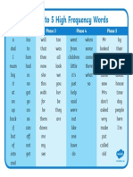 Phase 2 To 5 High Frequency Words: Phase 2 Phase 3 Phase 4 Phase 5