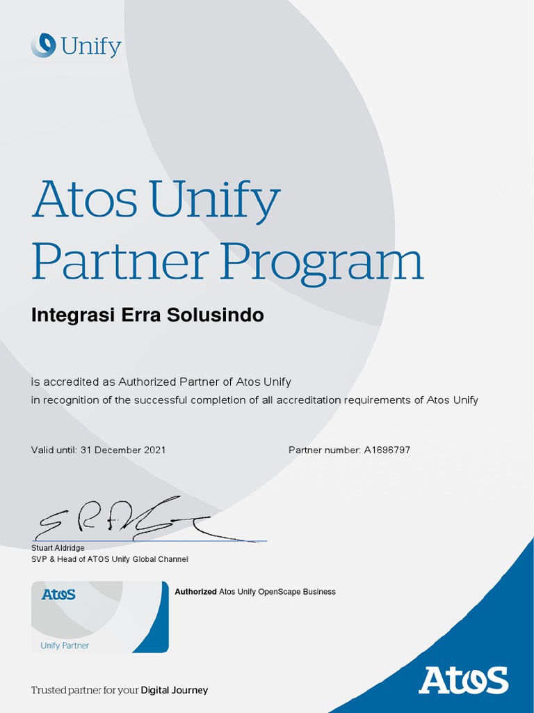 Atos Unify Partner Program Accreditation 2020 | PDF
