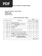 Syllabus For Diploma in Jewellery Design