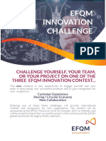 Efqm Innovation Challenge: Challenge Yourself, Your Team, or Your Project On One of The Three Efqm Innovation Contest..