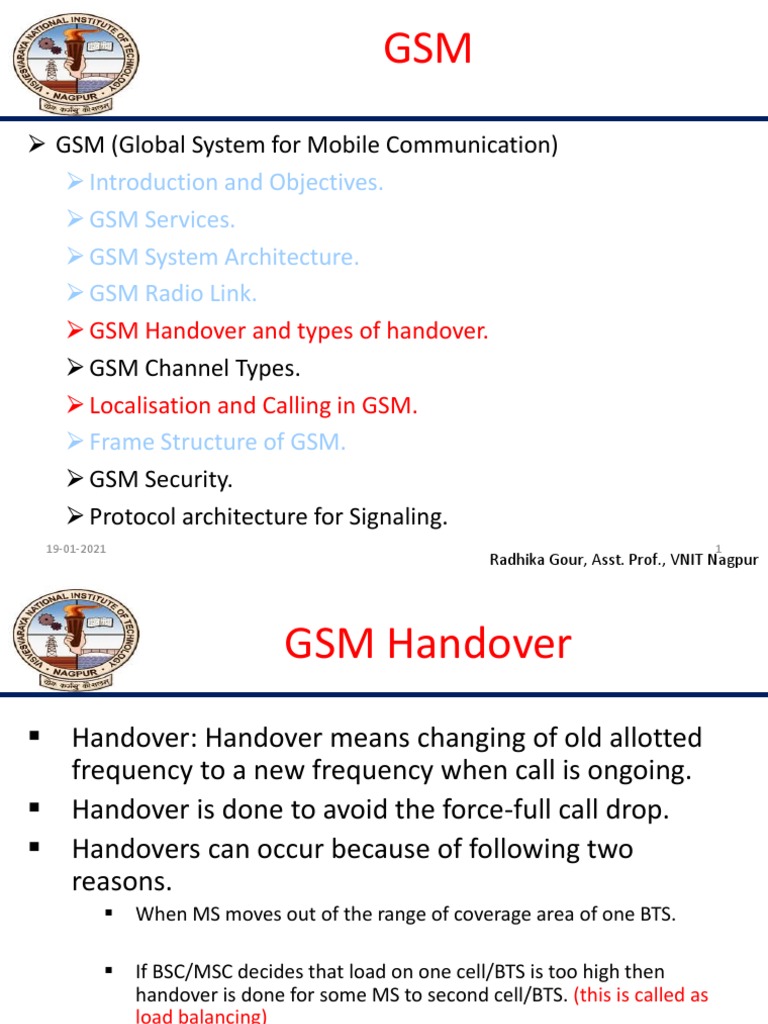 GSM Handover, Localisation and Call Handling | PDF | Telecommunications ...