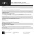 Computer Architecture Summary 1 Cheat Sheet: by Via