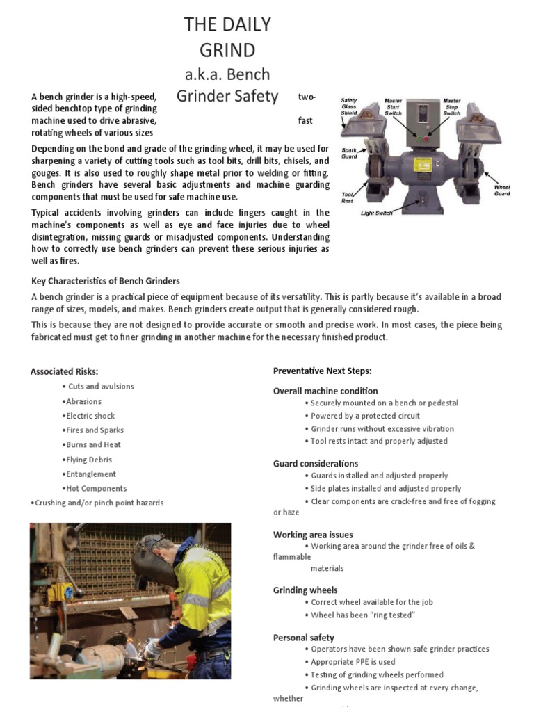 Bench Grinder Safety Guidelines | PDF | Grinding (Abrasive Cutting) | Tools