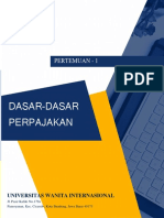 Pertemuan 1 Dasar-Dasar Perpajakan