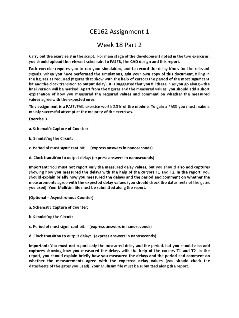 CE162 Assignment 1: Circuit Simulation | PDF | Computers