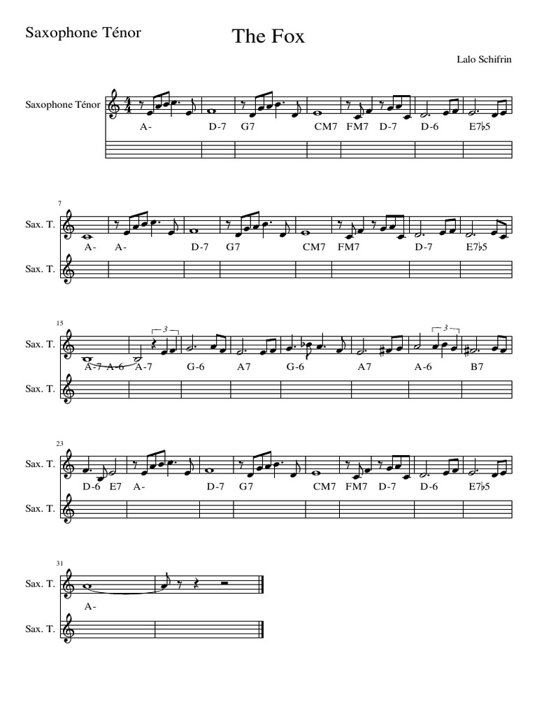 The Fox-Saxophone - Ténor | PDF