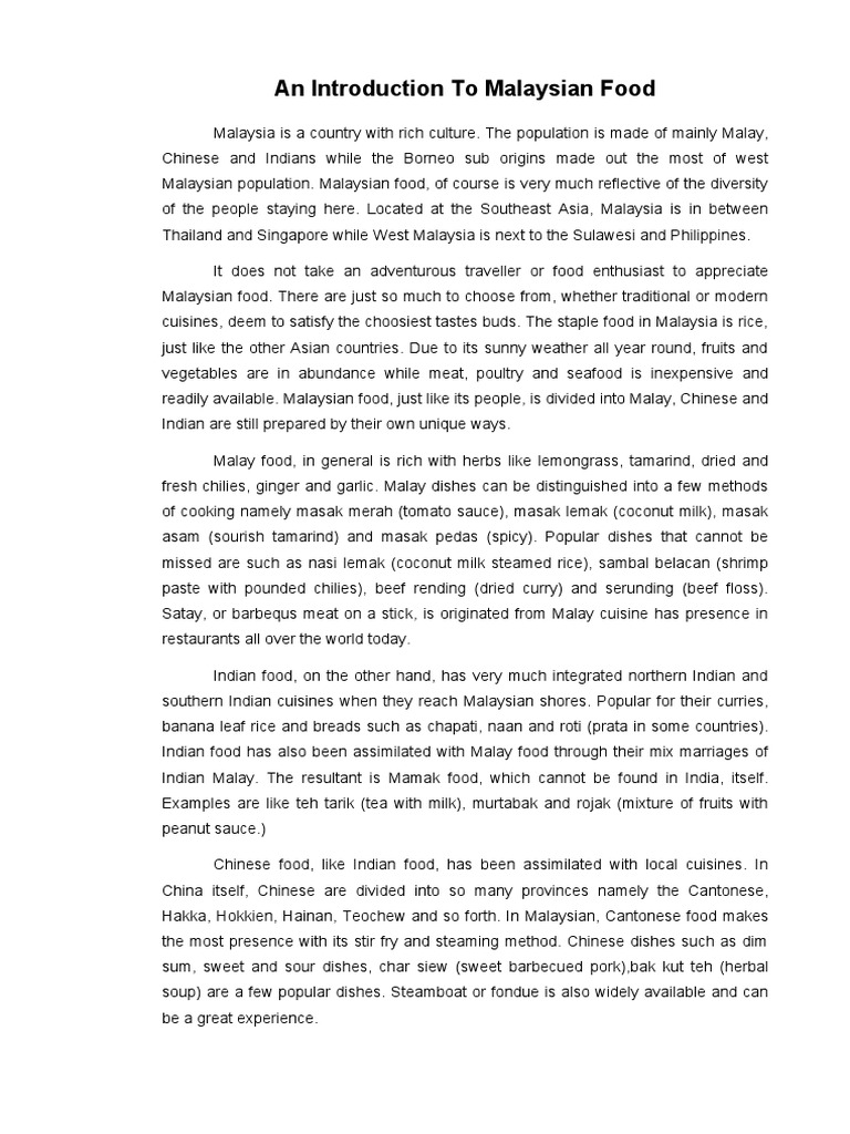 An Introduction To Malaysian Food | PDF | Southeast Asian Cuisine ...