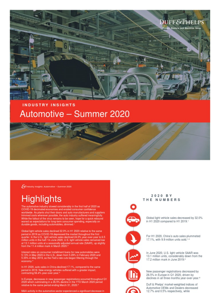 Automotive - Summer 2020: Industry Insights | PDF | Car | Mergers And ...