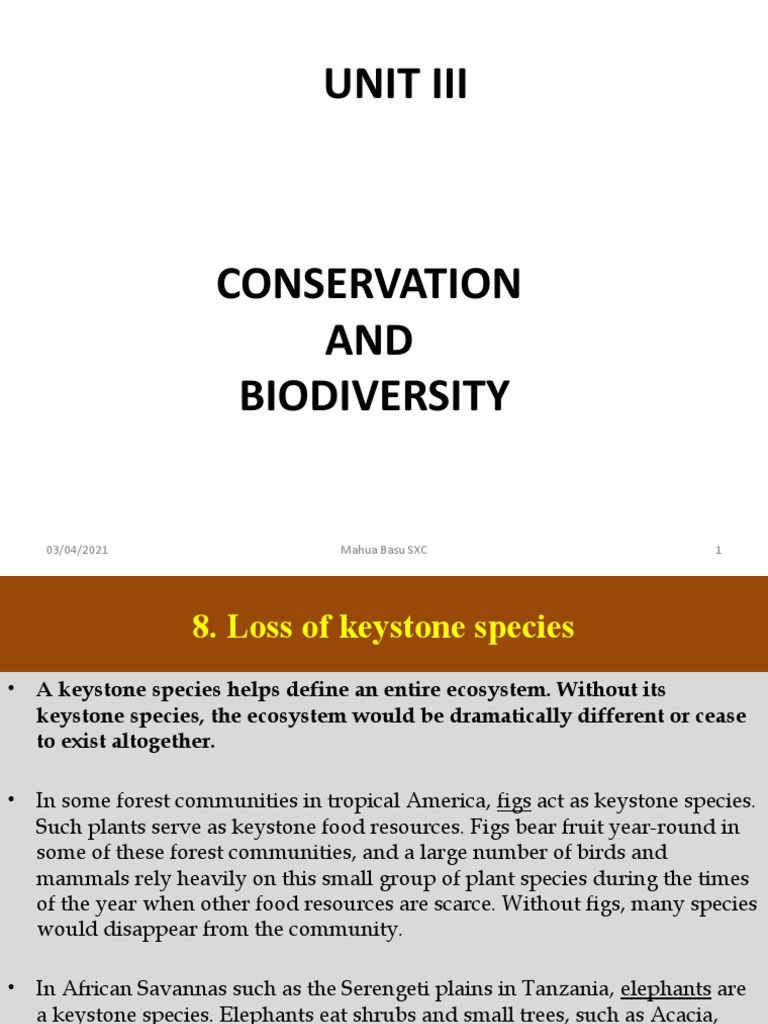 Unit 3 - Conservation and Biodiversity | PDF | Conservation | Ecosystem