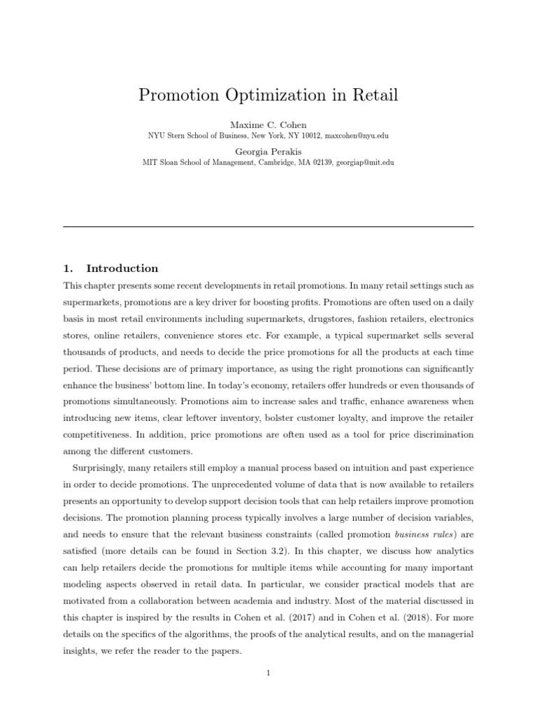 Retail Promotion Optimization Strategies | PDF | Retail | Linear ...