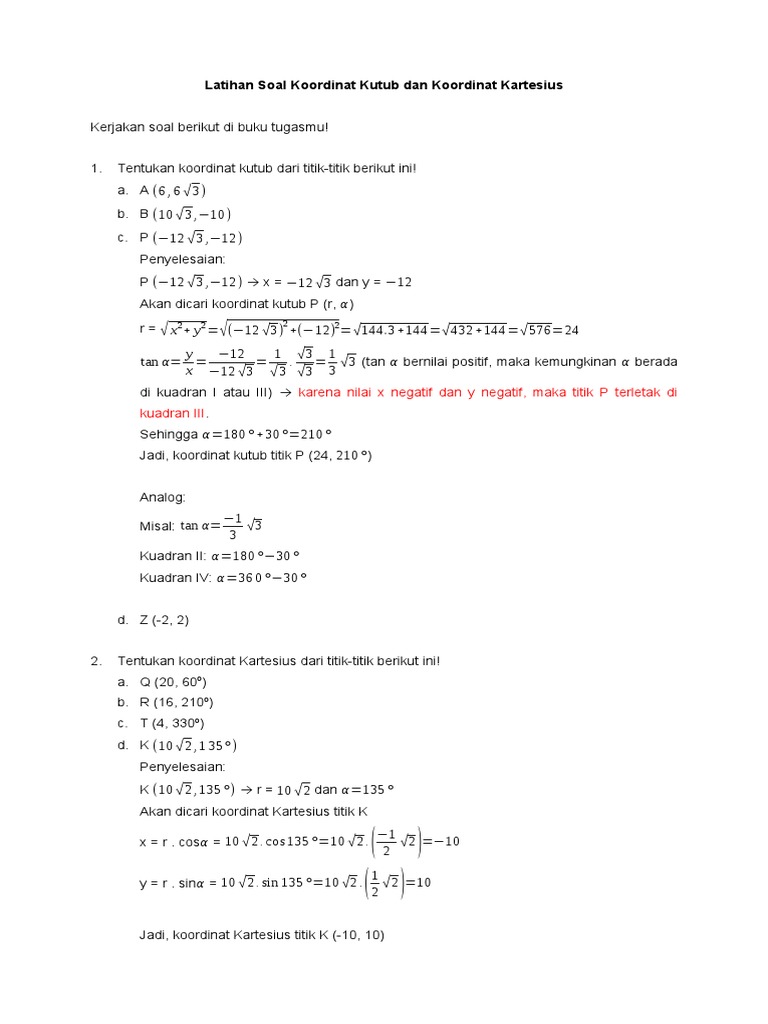 Koordinat Kutub Dan Koordinat Kartesius Pdf