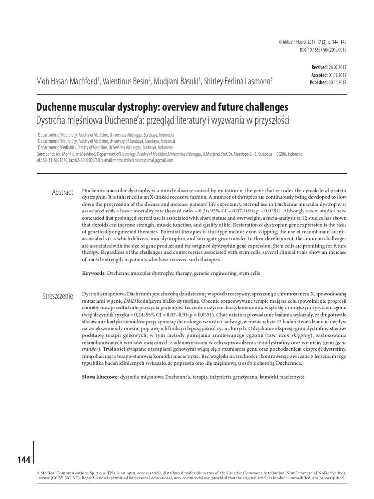2017-Duchenne Muscular Dystrophy Overview and Future CH | PDF ...