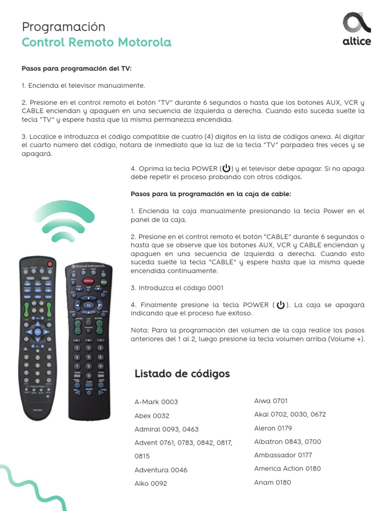 MOTOROLA | PDF | Control remoto | Electrónica de consumo