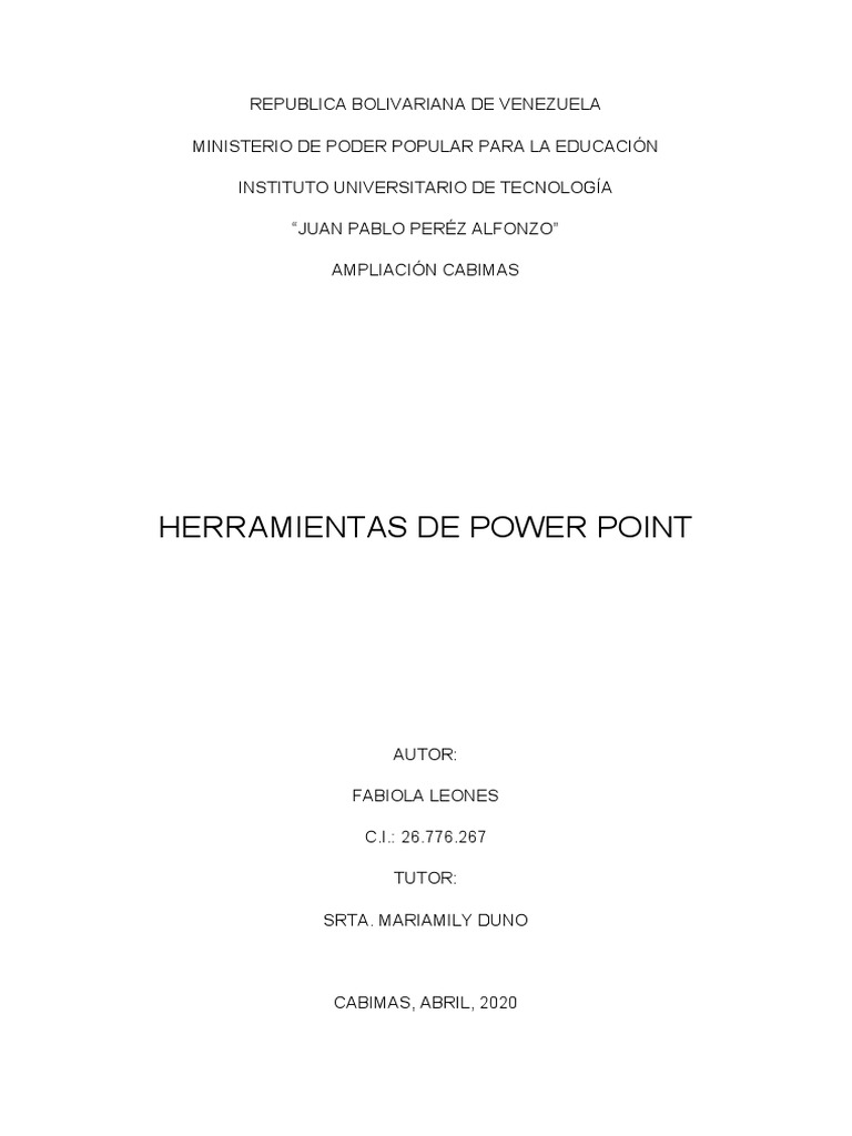 Herramientas de Power Point | PDF | Microsoft PowerPoint | Software