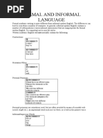 Formal and Informal Lang Exercise