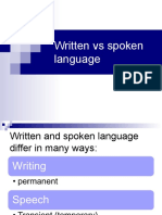 Spoken vs. Written Language