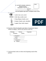 English Summative Test No 3 MELC