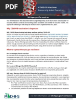 Frequently Asked Questions: COVID-19 Vaccines