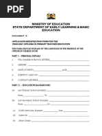 Application Form For Diploma in Primary Teacher Education DPTE