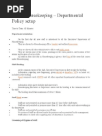 SOP - Housekeeping - Departmental Policy Setup: Department Orientation