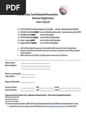 Baseball Registration