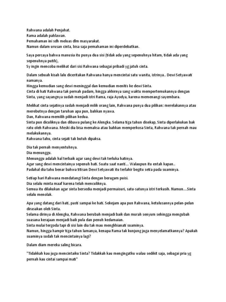 Rahwana Adalah Penjahat
