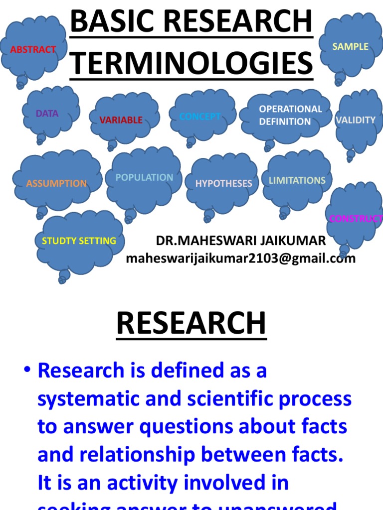 Essential Research Terminologies Explained | PDF | Sampling (Statistics ...
