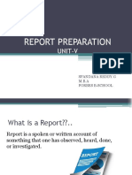 Report Preparation: Unit-V