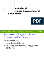 6.5 Exponential and Logarithmic Equations and Inequalities: Slide 1