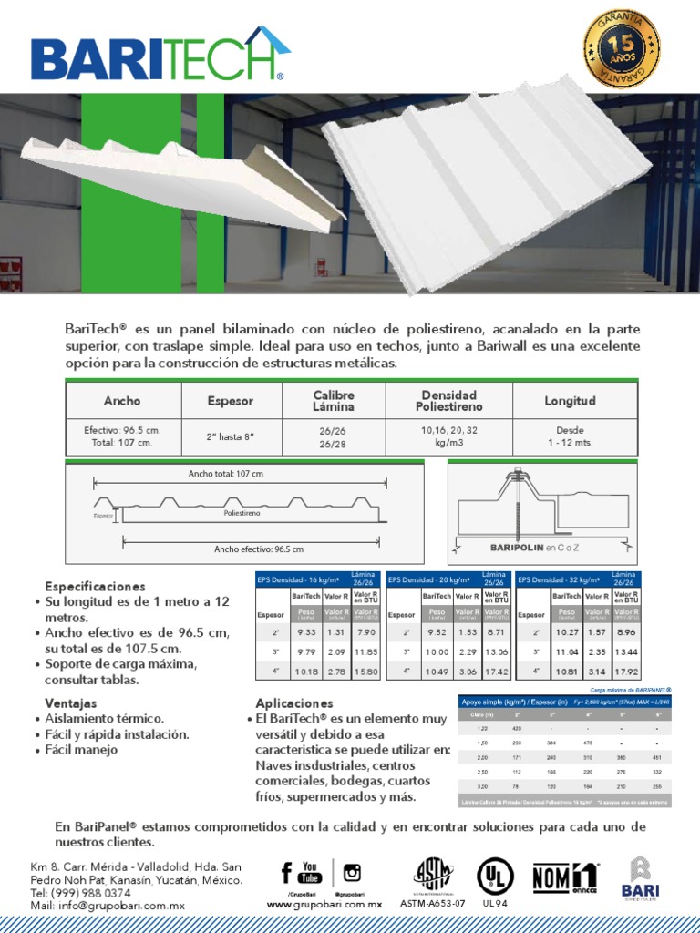 Ficha Tecnica Baritech Grupobari | PDF | Aisladores | Materiales