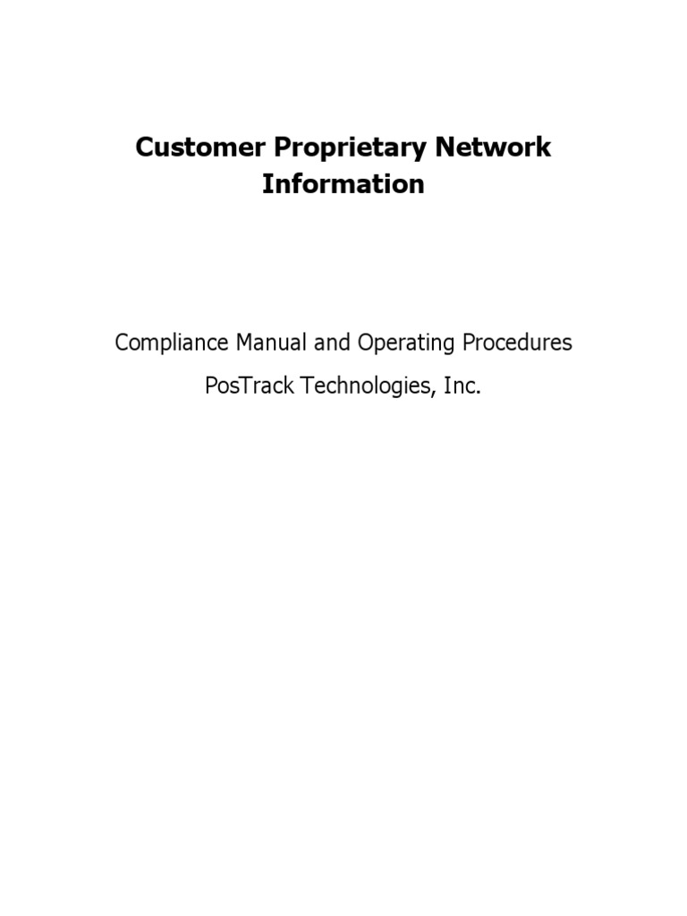 CPNI Compliance Manual for PosTrack | PDF | Voice Over Ip | Customer ...