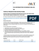 Business Analysis & Information Economics (Ba-Iec) Online Imit Course Paper & Presentation Instructions