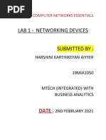 Networking Devices - Lab Assignment 1 (19MIA1050) 1