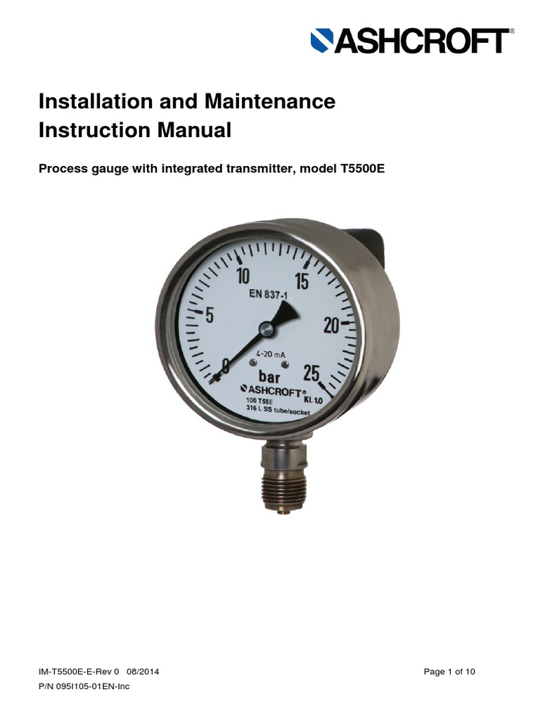 Installation and Maintenance Instruction Manual Process Gauge With