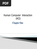 Human Computer Interaction (HCI) : Chapter One