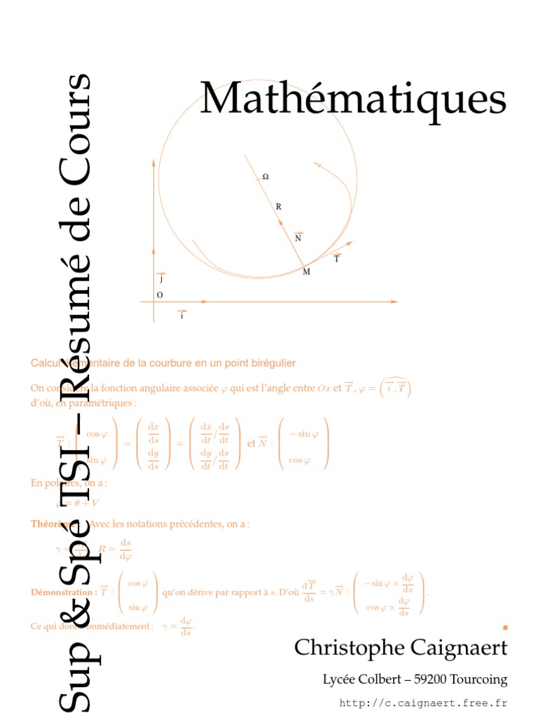 Cours Mathématiques Résumé Maths Sup & Spe PDF Espace — free download