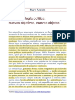 ABELÈS - A Antropologia Politica - Novos Objetivos - Novos Objetos