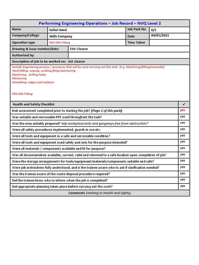 1 New Job Pack Slot Cleaner | PDF | Sheet Metal | Personal Protective ...