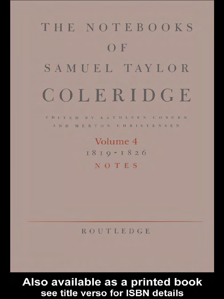 Merton Christen The Notebooks of Samuel Taylor Coleridge PDF Samuel Taylor Coleridge