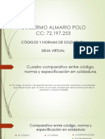 Cuadro Comparativo Còdigo, Norma, Especificaciòn (Guillermo Almario Polo 72.197.253)