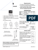 Motion Sensing Coach Lights: Requirements