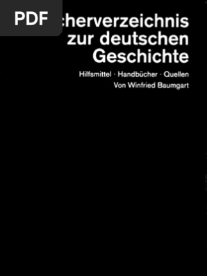Bucherverzeichnis Zur Deutschen Geschichte