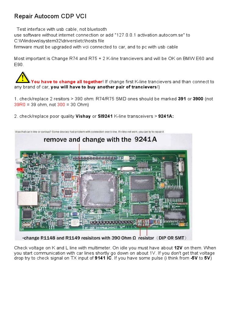 studie lager Tilsyneladende Repair Autocom CDP VCI | PDF