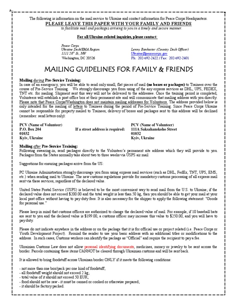 Mailing Guidelines | PDF | United States Postal Service | Customs
