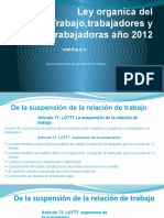 Ley Organica Del Trabajo, Trabajadores y Trabajadoras Año 2012