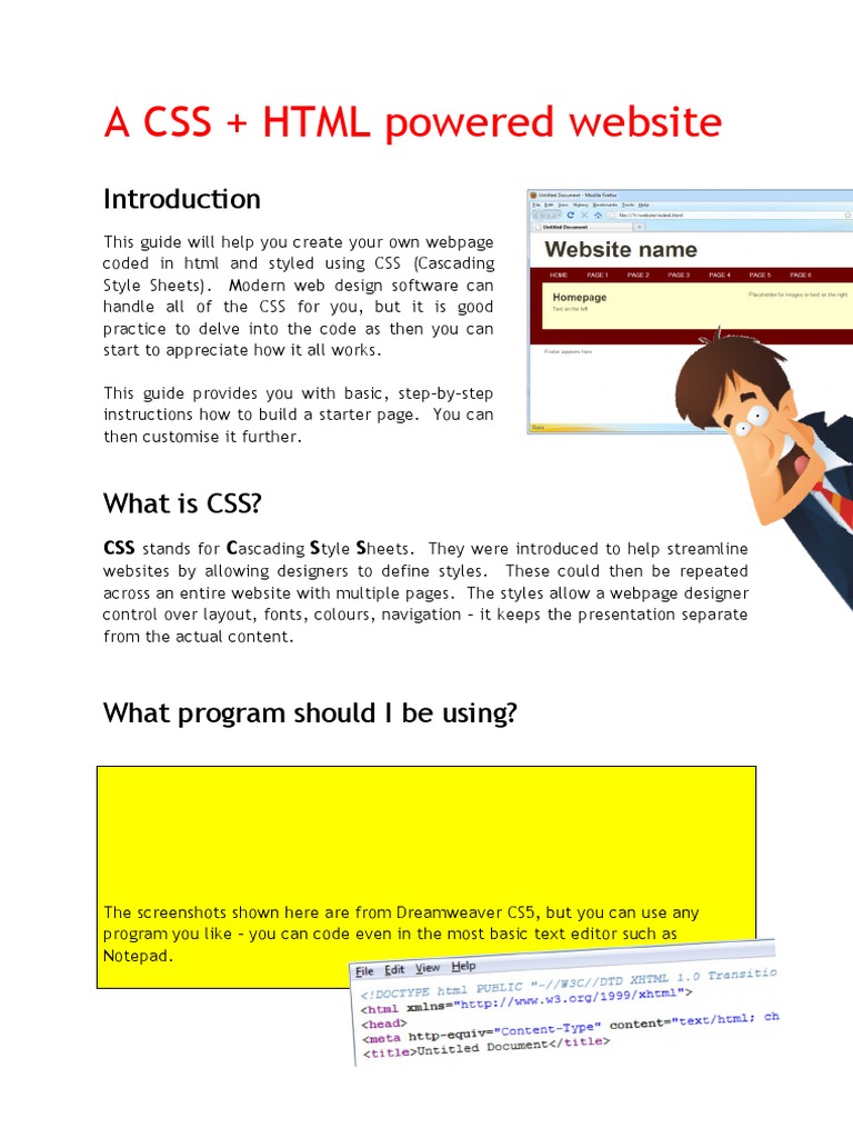 Build a Basic HTML/CSS Webpage | PDF | Cascading Style Sheets | Html ...
