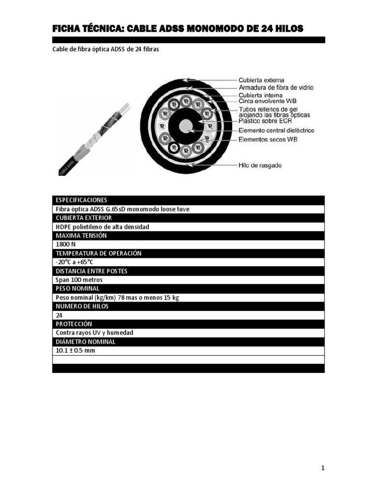 Ficha Técnica Fibra Optica 24h | PDF | Tecnología