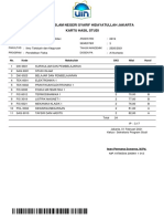 Universitas Islam Negeri Syarif Hidayatullah Jakarta Kartu Hasil Studi
