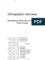 Ethnographic Interviews: Describing Culture From A Native's Point of View