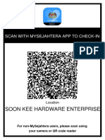 Soon Kee Hardware Enterprise: Scan With Mysejahtera App To Check-In